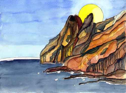 Felsen und Meer